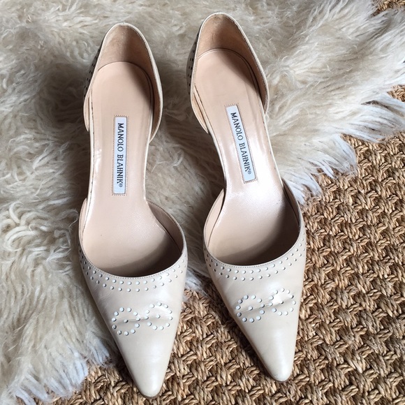 Manolo Blahnik Shoes - MANOLO BLAHNIK Pointed Toe Leather Heel Shoes